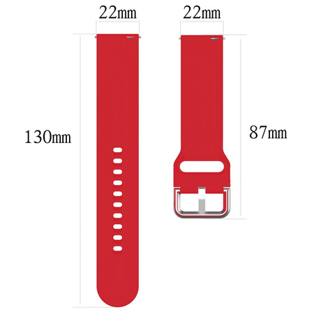 Pasek silikonowy do smartwatcha, Bizon Strap Watch Silicone Pro N, Quick Release 22 mm, czerwony