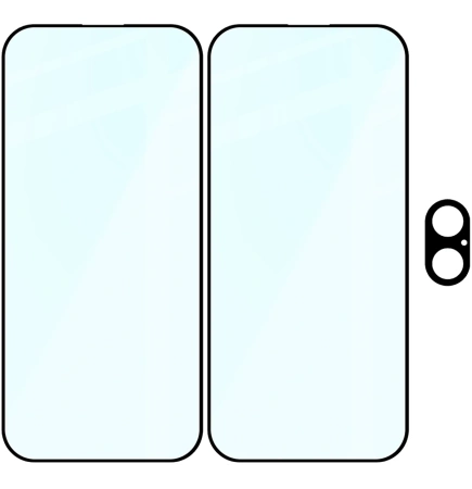2x Szkło + szybka na aparat Bizon Edge Pack do iPhone 17