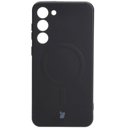 Etui silikonowe z pierścieniem magnetycznym Bizon Case Silicone Magnetic do Galaxy S23 Plus, czarne
