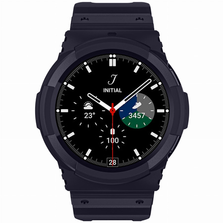 Etui z paskiem Bizon Strap + Case Watch Action do Galaxy Watch 4 / 5 44 mm, granatowe