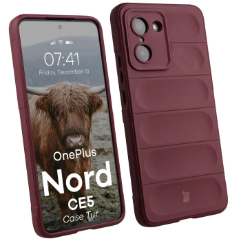 Pancerne etui Bizon Case Tur do OnePlus Nord CE5 5G, burgundowe