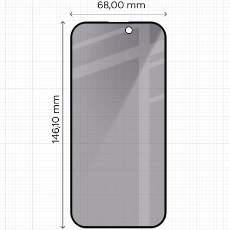Prywatyzujące szkło hartowane Bizon Glass Edge Shadow do iPhone 16 Pro/ 17 / 17 Pro, przyciemniane z czarną ramką
