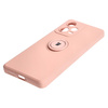 Etui Bizon Case Silicone Ring Sq do Xiaomi Redmi Note 12 Pro Plus 5G, jasnoróżowe