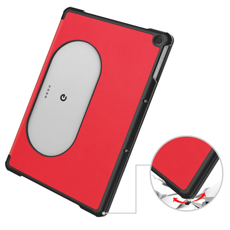 Etui Bizon Case Tab Croc do Google Pixel Tablet, czerwone