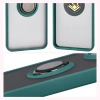 Etui z uchwytem na palec Bizon Case Hybrid Ring do Xiaomi POCO F7 Pro, przydymione z ciemnozieloną ramką