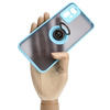 Etui z uchwytem na palec Bizon Case Hybrid Ring do Xiaomi Redmi Note 12S, przydymione z jasnoniebieską ramką
