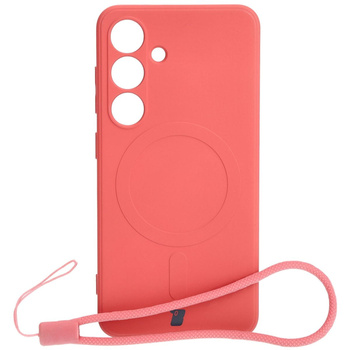 Etui Bizon Case Silicone Magnetic Sq do Galaxy S24, brudny róż