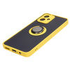 Etui z uchwytem na palec Bizon Case Hybrid Ring do Motorola Moto G54 5G, przydymione z żółtą ramką