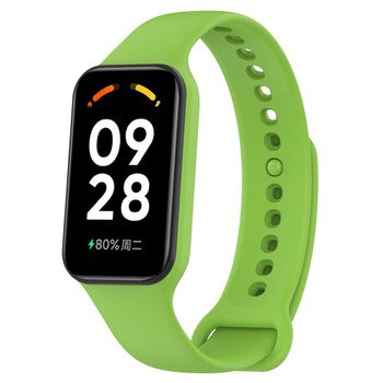 Etui z paskiem Bizon Strap + Case Watch Dots do Xiaomi Redmi Smart Band 2 / Xiaomi Mi Band 8 Active, jasnozielone