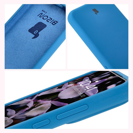 Silikonowe etui Bizon Soft Case do Xiaomi 15, niebieskie