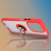 Etui z uchwytem na palec Bizon Case Hybrid Ring do Xiaomi Redmi Note 14 5G, przydymione z czerwoną ramką