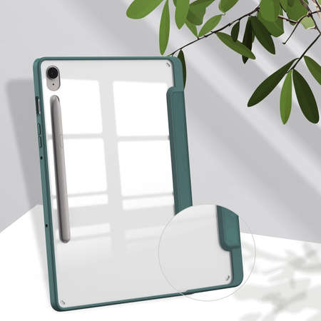 Etui Bizon Case Tab Clear Matt do Galaxy Tab S10 Lite / S10 FE / S9 / S9 FE, ciemnozielone