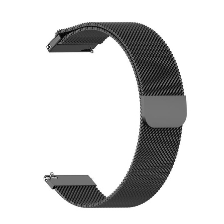 Pasek ze stali nierdzewnej do smartwatcha, Bizon Strap Watch Chain, Quick Release 20 mm, czarny
