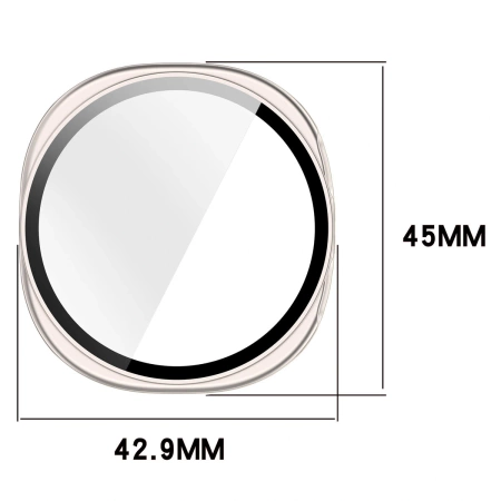 Etui ze szkłem do zegarka Bizon Case+Glass Watch do Samsung Galaxy Watch 8 40 mm, szampańskie