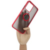 Etui z uchwytem na palec Bizon Case Hybrid Ring do Realme C33 / C30 / Narzo 50i Prime, przydymione z czerwoną ramką