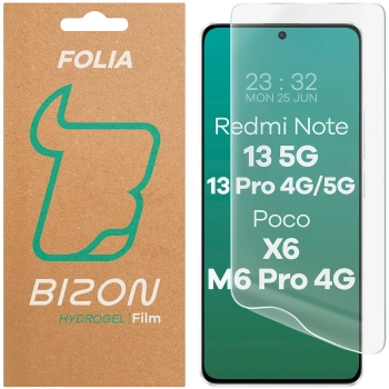 Folia hydrożelowa na ekran Bizon Glass Hydrogel Front do Xiaomi POCO X6 / Redmi Note 13 5G / Redmi Note 13 Pro 4G/5G / POCO M6 Pro 4G, 1 sztuka