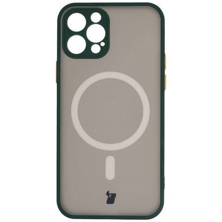 Etui Bizon Case Hybrid MagSafe do Apple iPhone 12 Pro, ciemnozielone