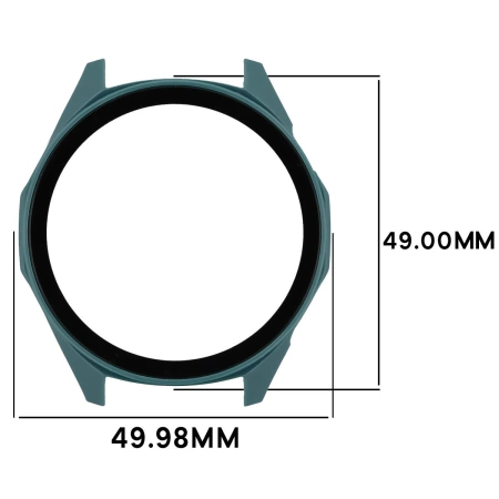 Etui ze szkłem do zegarka Bizon Case+Glass Watch do Huawei Watch GT6 46 mm, zielone