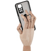 Etui z uchwytem na palec Bizon Case Hybrid Ring do Xiaomi Redmi Note 11 / 11S 4G, przydymione z czarną ramką