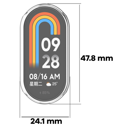 Etui z osłoną ekranu Bizon Case Watch Felipe do Xiaomi Smart Band 10, przezroczyste
