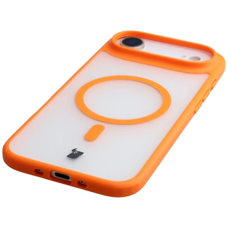 Etui z pierścieniem magnetycznym Bizon Case MatteO do iPhone Air, przydymione-pomarańczowe