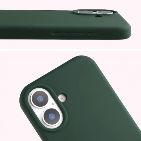 Silikonowe etui Bizon Soft Case do iPhone 17, ciemnozielone