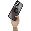 Etui z uchwytem na palec Bizon Case Hybrid Ring do Motorola Moto G42 , przydymione z czarną ramką
