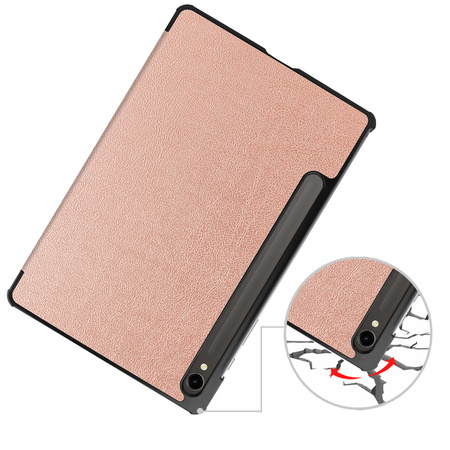 Etui Bizon Case Tab Croc do Galaxy Tab S10 Lite / S9, różowozłote