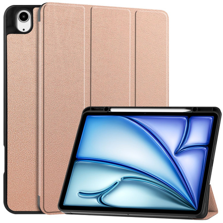 Etui Bizon Case Tab Lizard do iPad Air 13" 2025 / 2024, różowozłote