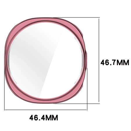 Etui z osłoną ekranu Bizon Case Watch Felipe do Galaxy Watch 8 44 mm, różowe