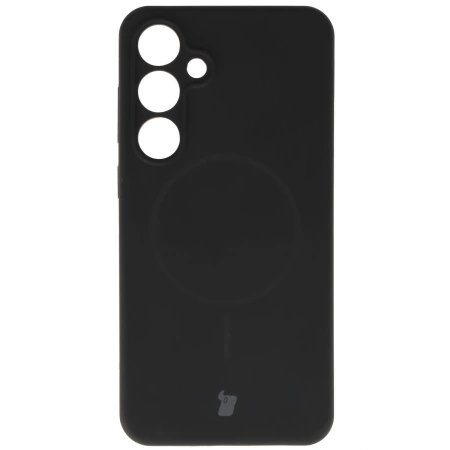 Silikonowe etui z pierścieniem magnetycznym Bizon Soft Case Magnetic do Galaxy S24 Plus, czarne