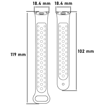 Pasek Bizon Strap Watch Octo do Xiaomi Mi Smart Band 8, czarno-biały