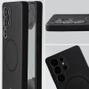 Silikonowe etui z pierścieniem magnetycznym Bizon Soft Case Magnetic do Galaxy S25 Ultra, czarne