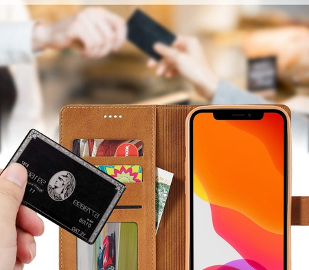 Etui Bizon Case Wallet do iPhone 12 Pro Max, jasnobrązowe