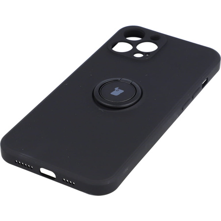 Etui Bizon Case Silicone Ring do iPhone 12 Pro Max, czarne
