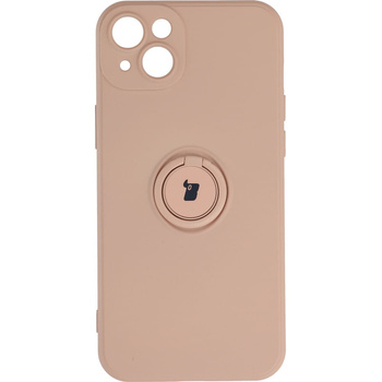 Etui Bizon Case Silicone Ring Sq do iPhone 14 Plus, jasnoróżowe