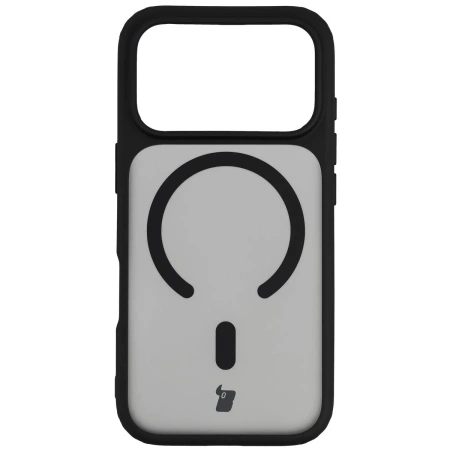 Etui z pierścieniem magnetycznym Bizon Case MatteO do iPhone 17 Pro, przydymione-czarne
