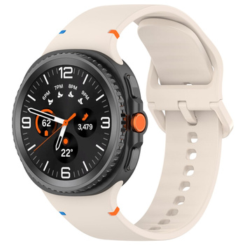 Silikonowy pasek Bizon Strap Watch Silicone G do Galaxy Watch 8 40 mm / 44 mm / 8 Classic 46 mm, beżowy