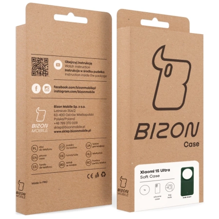 Silikonowe etui Bizon Soft Case do Xiaomi 15 Ultra, ciemnozielone