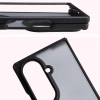 Etui z uchwytem na palec Bizon Case Hybrid Ring do Galaxy Z Fold7, przydymione z czarną ramką