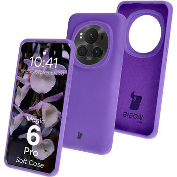 Silikonowe etui Bizon Soft Case do Honor Magic6 Pro, fioletowe