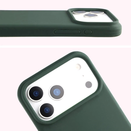 Silikonowe etui Bizon Soft Case do iPhone 17 Pro Max, ciemnozielone