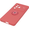 Etui Bizon Case Silicone Ring Sq do VIVO X80 Pro, brudny róż