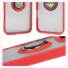 Etui z uchwytem na palec Bizon Case Hybrid Ring do Honor 400 Lite, przydymione z czerwoną ramką