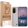 Etui Bizon Case Angelo do Xiaomi POCO F7, półprzezroczyste z różową ramką