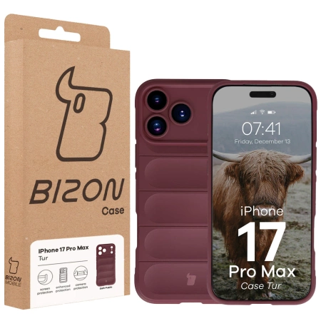 Pancerne etui Bizon Case Tur do iPhone 17 Pro Max, burgundowe
