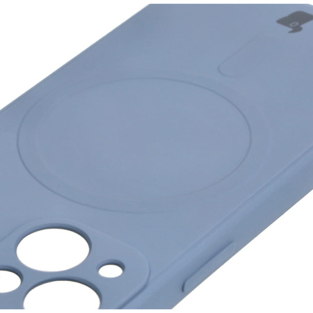 Etui Bizon Case Silicone Magnetic Sq do iPhone 13 Mini, szare