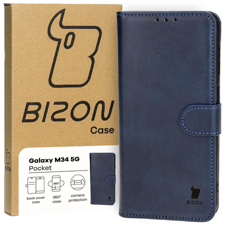 Etui z klapką Bizon Case Pocket do Galaxy M34 5G, granatowe