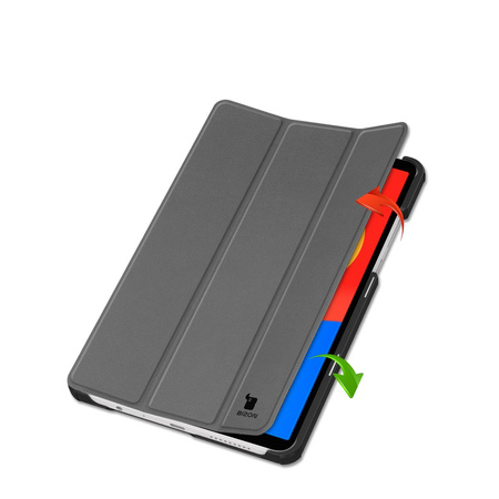 Etui z klapką Bizon Case Tab Croc do Xiaomi Redmi Pad SE 8.7, szare