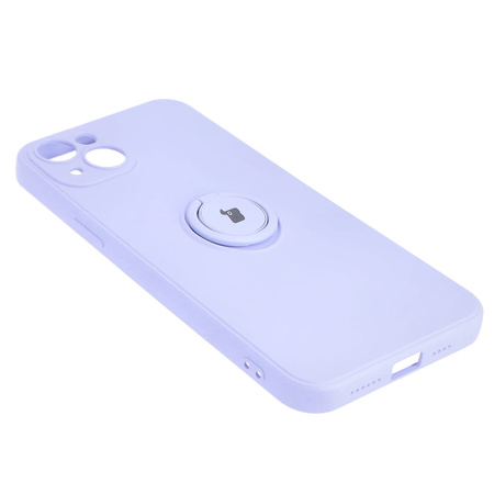 Etui Bizon Case Silicone Ring Sq do iPhone 15 Plus, jasnofioletowe